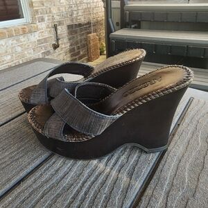 Women's Brown Wedge Sandals